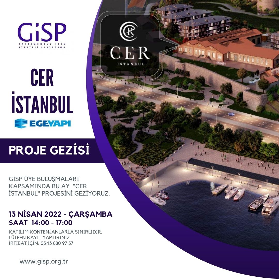 Derneğimiz tarafından düzenlenen ''Gisp Proje Gezileri'' kapsamında bu ay ''CER İstanbul'' projesini ziyaret ettik.